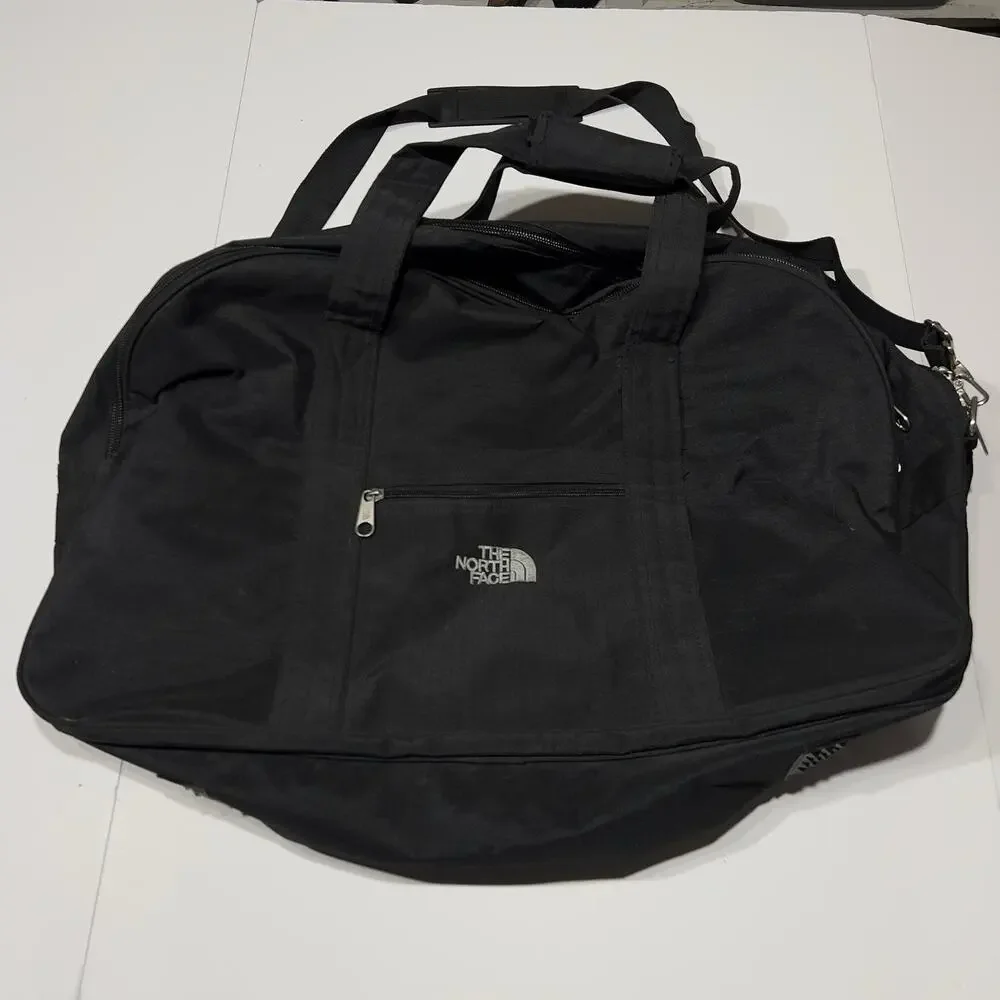 The North Face Duffel Bag Black Rugged Outdoor Water Resistant 25x16x6